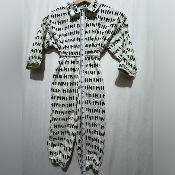MINI PS MARKET jumpsuit for girls size 4 years white color with black letters - Picture 3 of 13